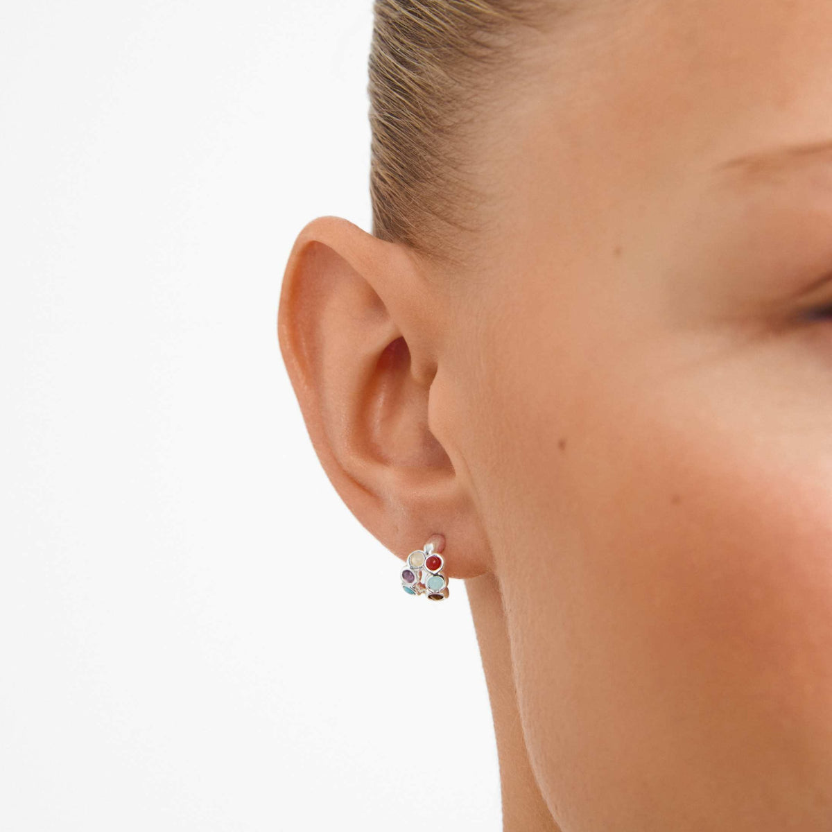 Boucles d'oreilles LONNIE pierres semi-précieuses – finition plaquée argent de Pilgrim, vue 2