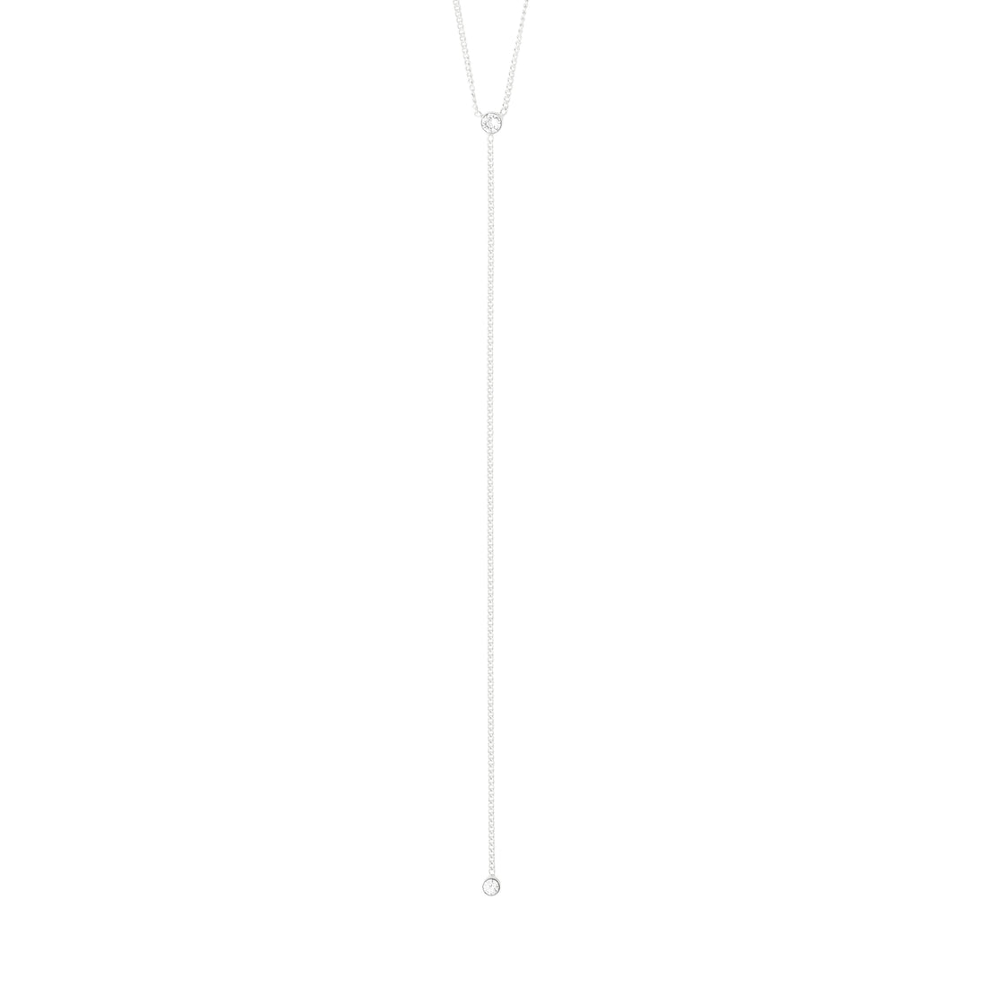 Collier LUMI en y cristaux – finition plaquée argent de Pilgrim