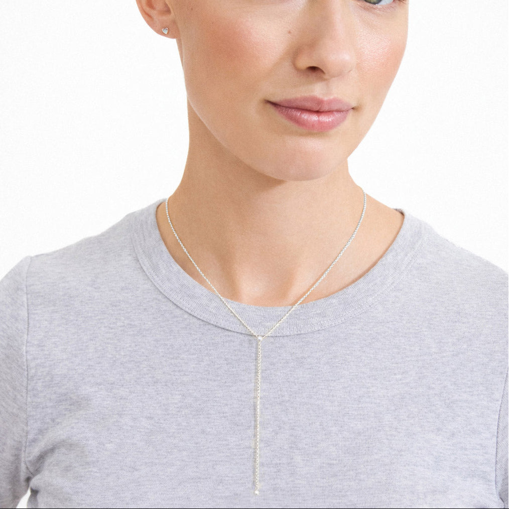 Collier LUMI en y cristaux – finition plaquée argent de Pilgrim, vue 3
