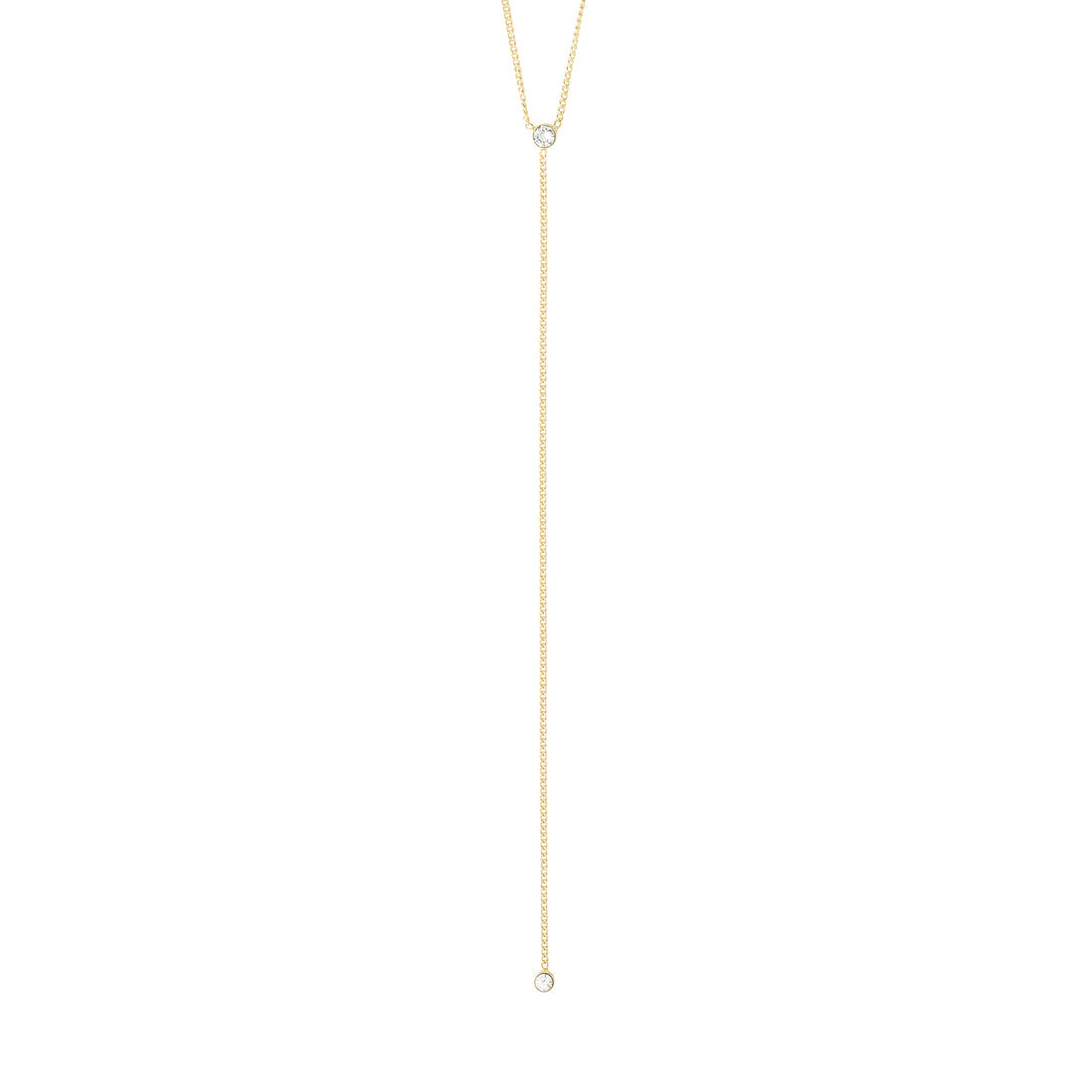Collier LUMI en y cristaux – finition plaquée or de Pilgrim
