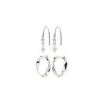 Boucles d'oreilles MORIN perles et cristaux 2-en-1 – finition plaquée argent de Pilgrim