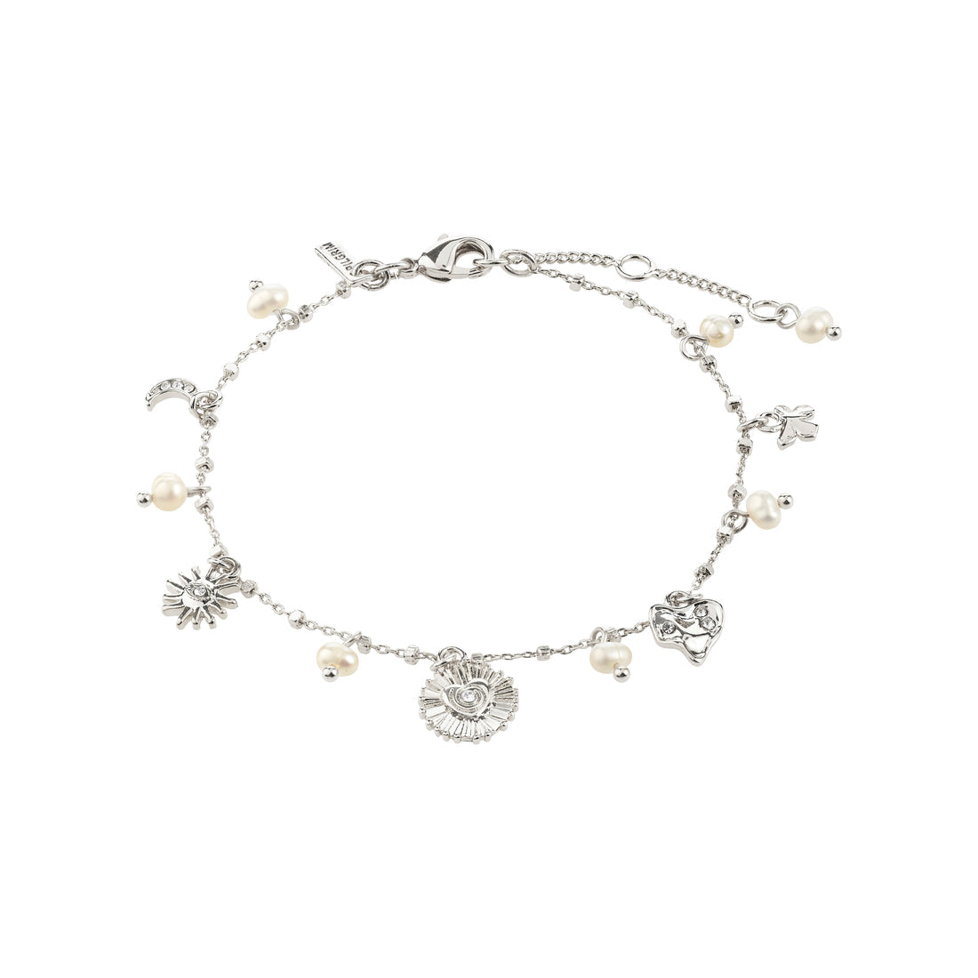 Mylan bracelet breloques cristaux – finition plaquée argent de Pilgrim