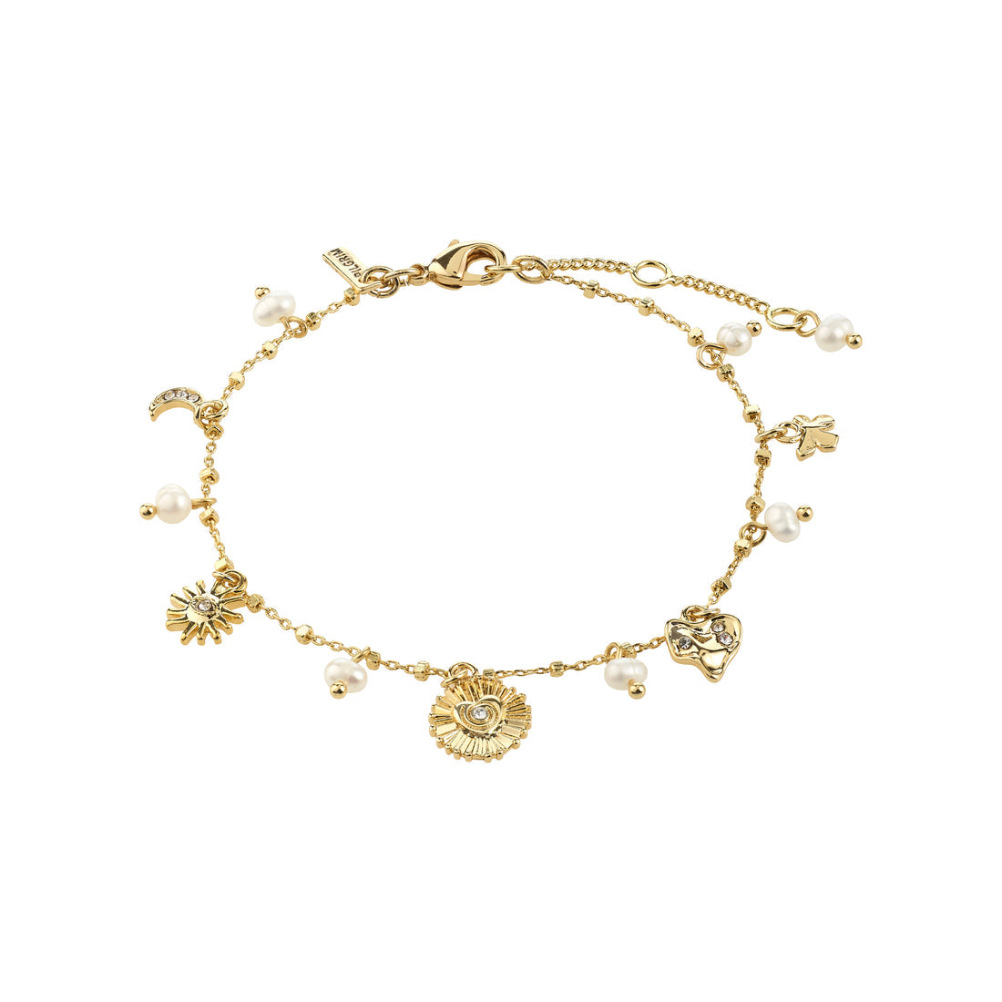Mylan bracelet breloques cristaux – finition plaquée or de Pilgrim