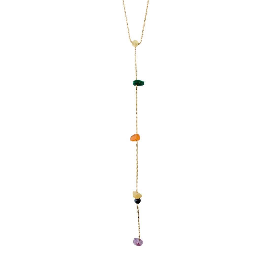 Collier NARI en y pierres semi-précieuses – finition plaquée or de Pilgrim