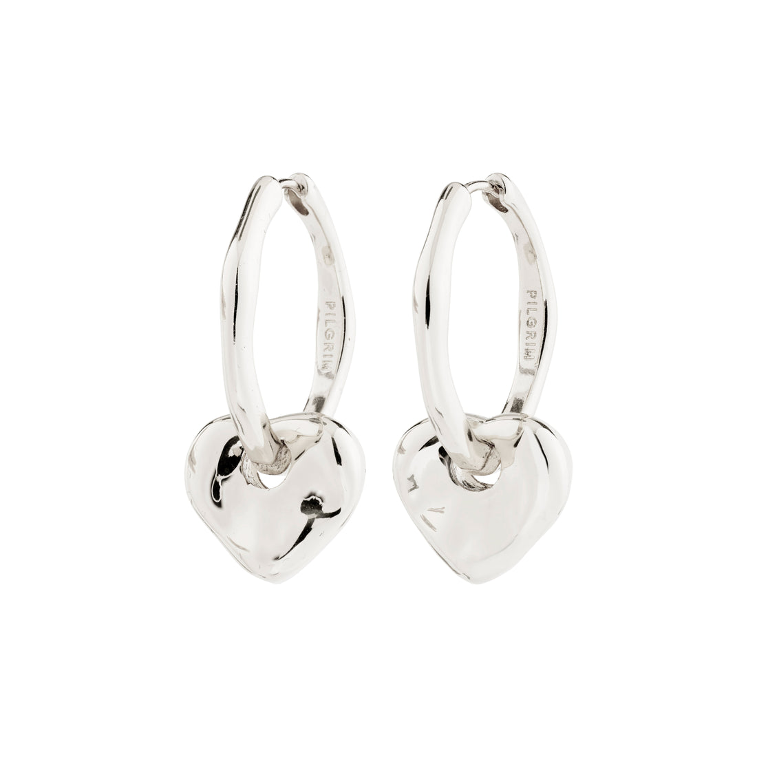 Anneaux NOVA pendentif cœur – finition plaquée argent de Pilgrim
