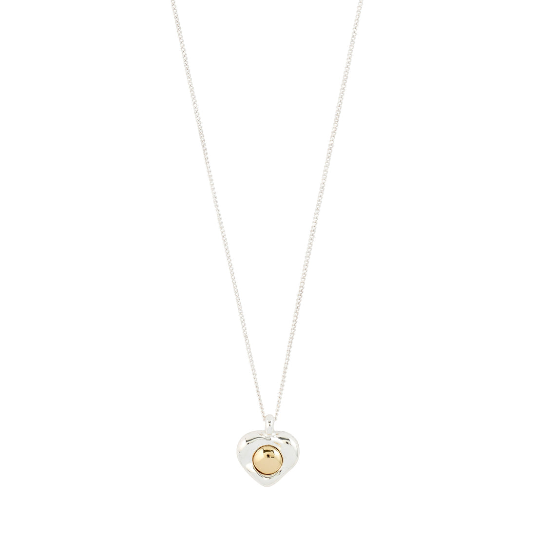 Collier NOVA cœur métaux mixte – finition plaquée argent de Pilgrim