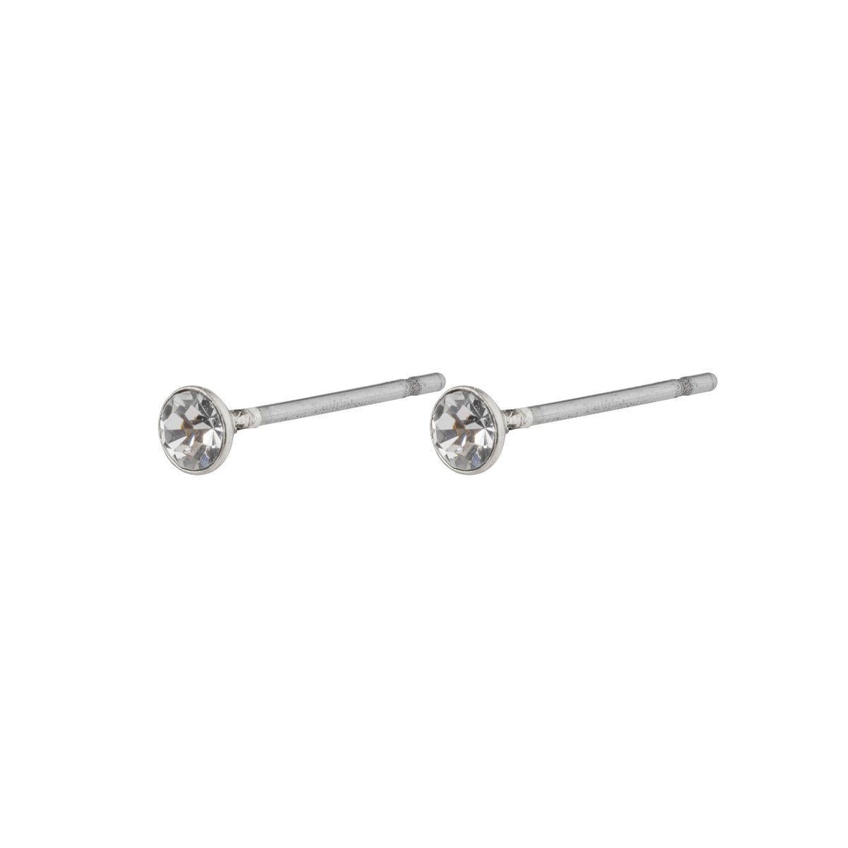 Petites boucles d'oreilles cristal SYLVIE – finition plaquée argent de Pilgrim