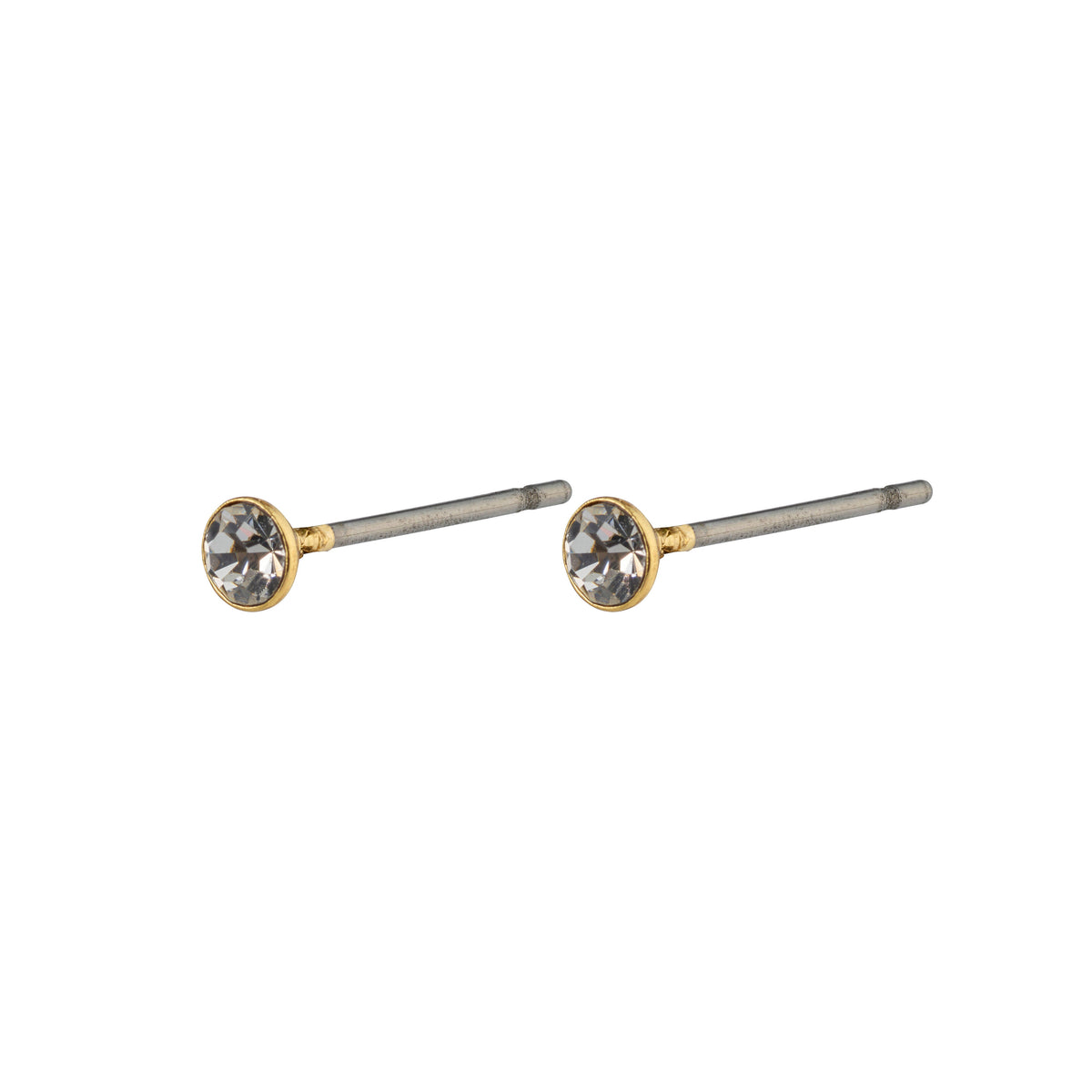 Petites boucles d'oreilles cristal SYLVIE – finition plaquée or de Pilgrim