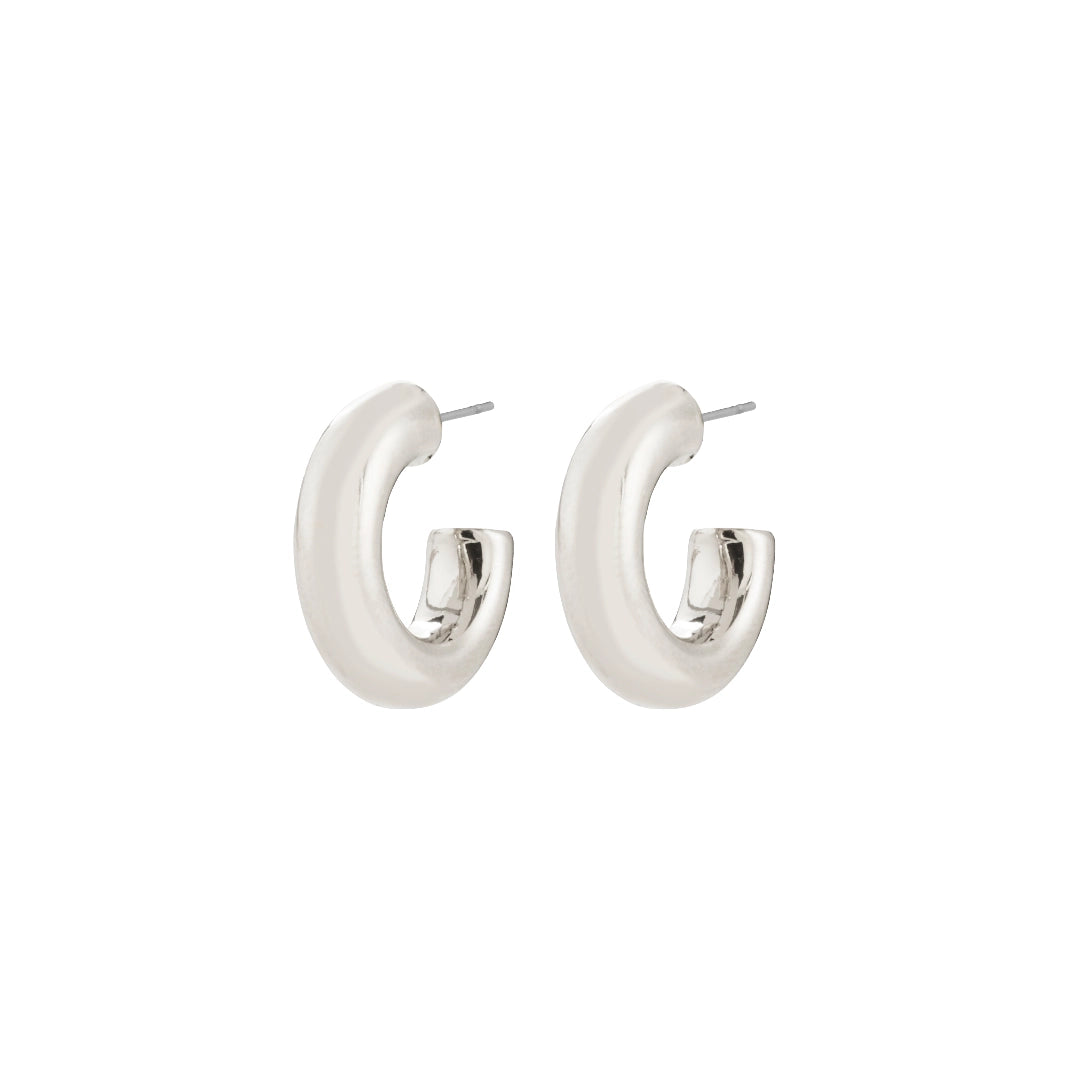 Boucles d'oreilles PHASE anneaux 19 mm – finition plaquée argent de Pilgrim