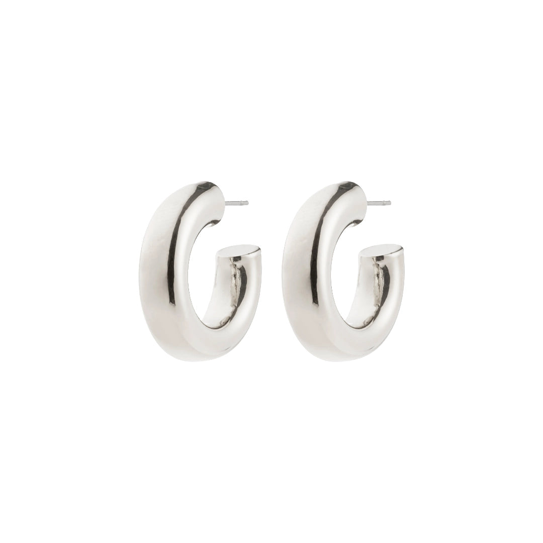 Boucles d'oreilles PHASE anneaux 23 mm – finition plaquée argent de Pilgrim