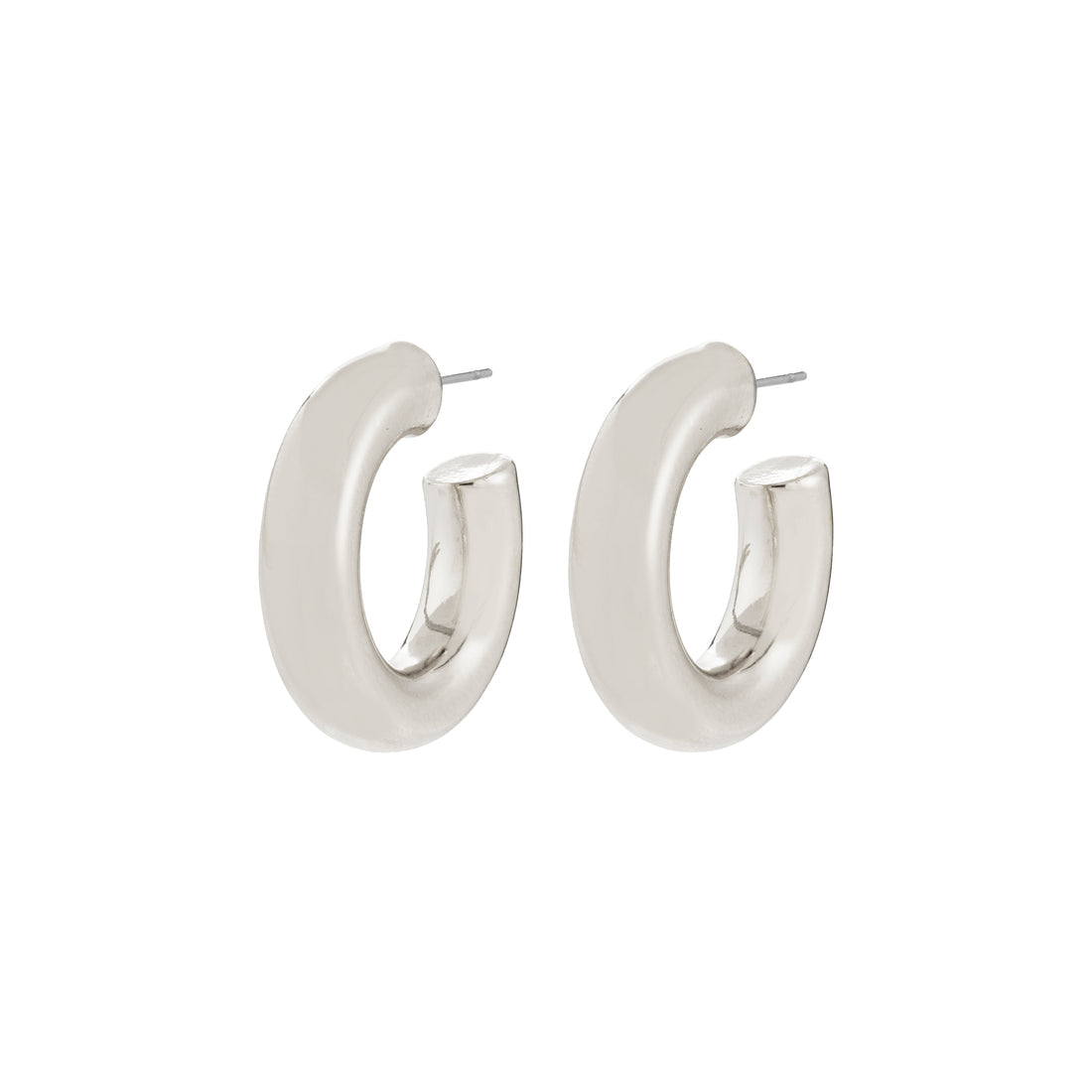 Boucles d'oreilles PHASE anneaux 26 mm – finition plaquée argent de Pilgrim