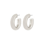 Boucles d'oreilles PHASE anneaux 26 mm – finition plaquée argent de Pilgrim