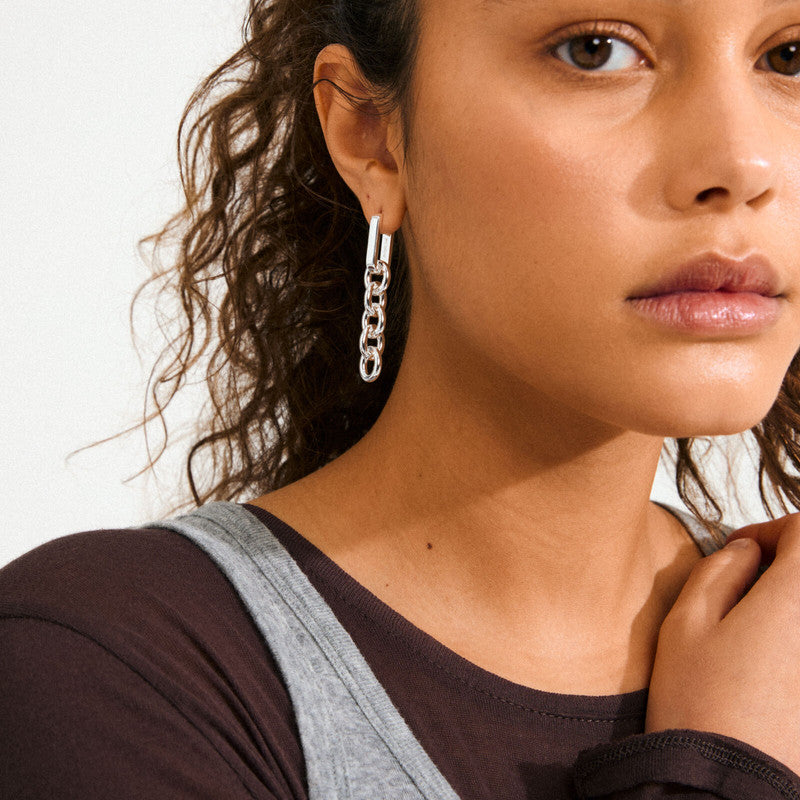 Boucles d’oreilles PHASE – finition plaquée argent de Pilgrim, vue 2