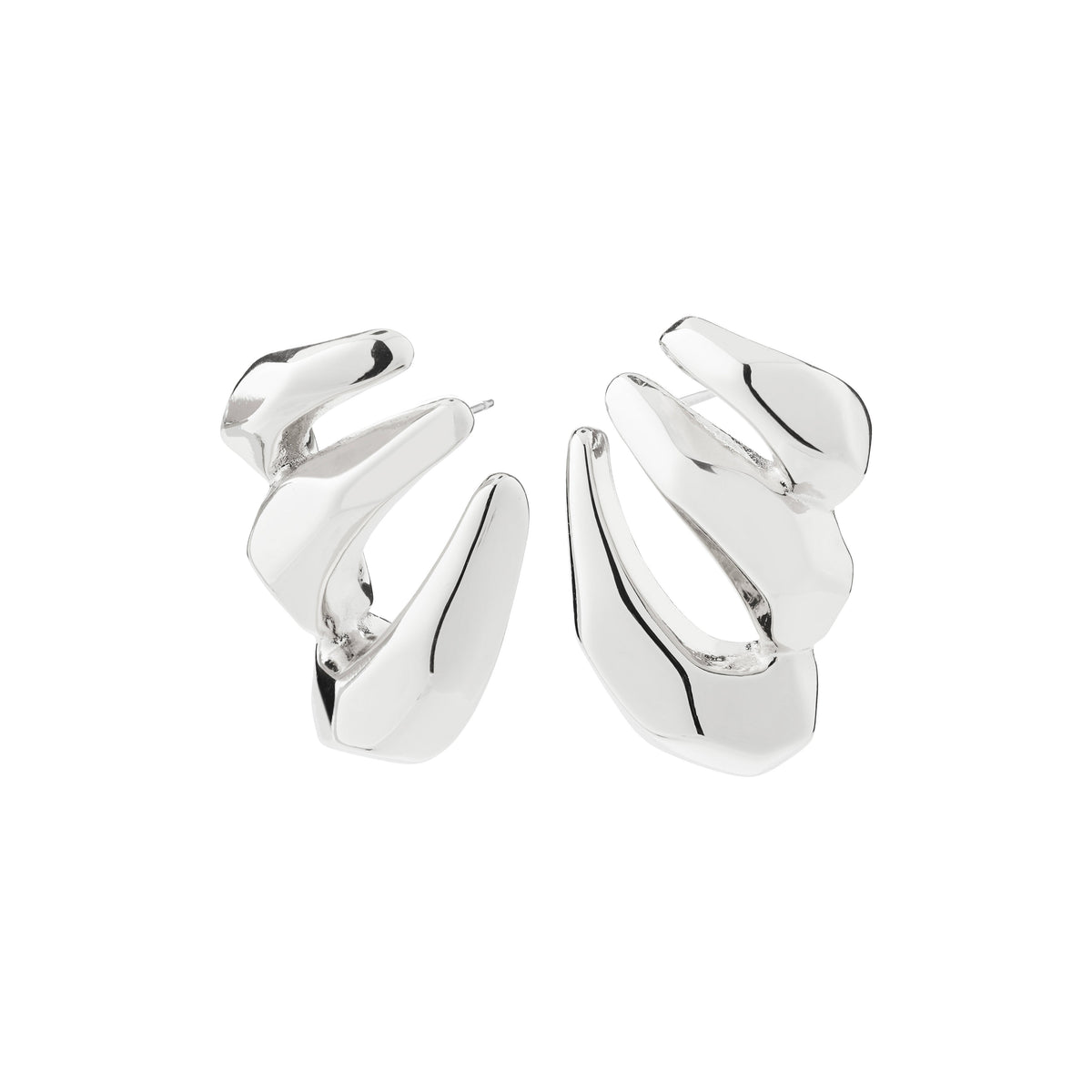 Boucles d'oreilles PRESENCE épaisses – finition plaquée argent de Pilgrim, vue 1