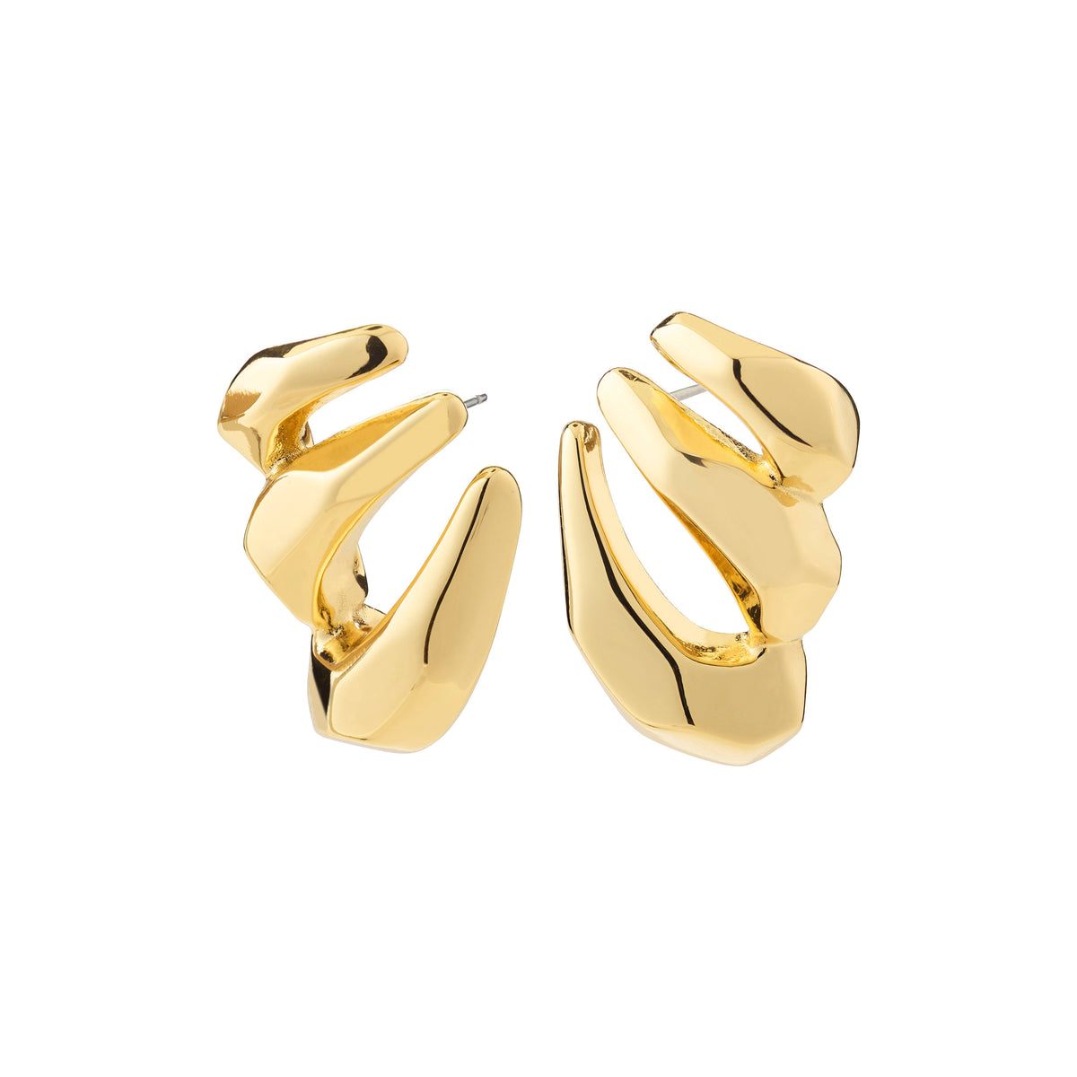 Boucles d'oreilles PRESENCE épaisses – finition plaquée or de Pilgrim, vue 1