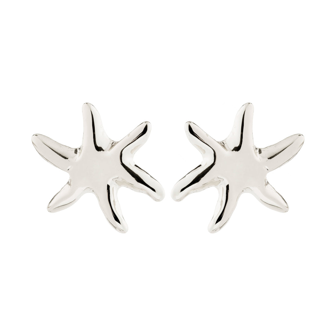 Boucles d’oreilles PRISM étoile de mer épaisses – finition plaquée argent de Pilgrim
