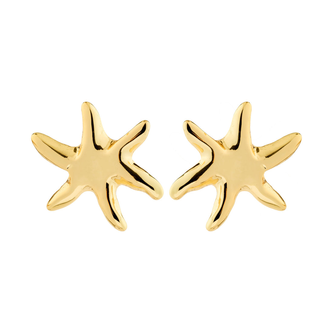 Boucles d’oreilles PRISM étoile de mer épaisses – finition plaquée or de Pilgrim