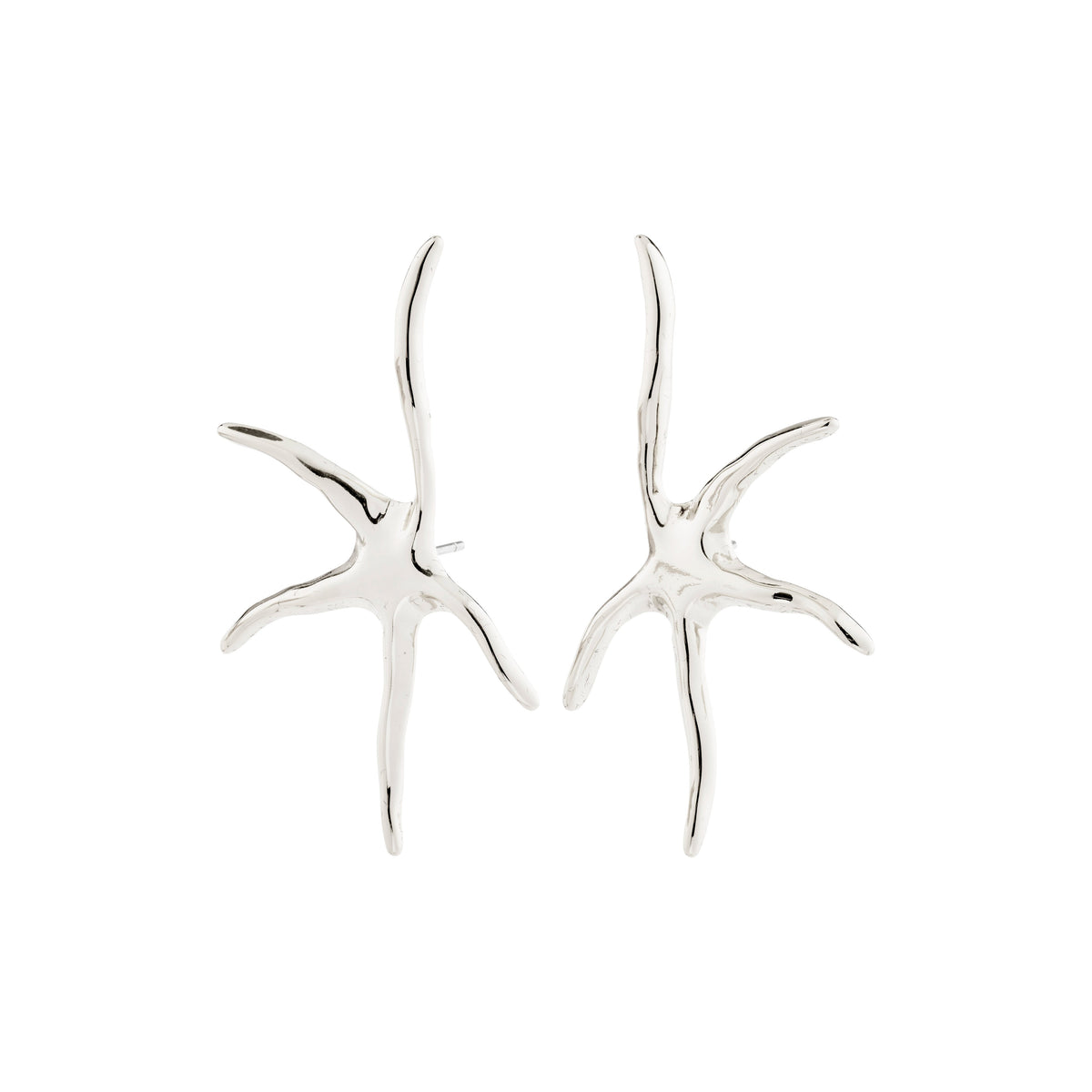 Boucles d’oreilles PRISM étoile de mer – finition plaquée argent de Pilgrim