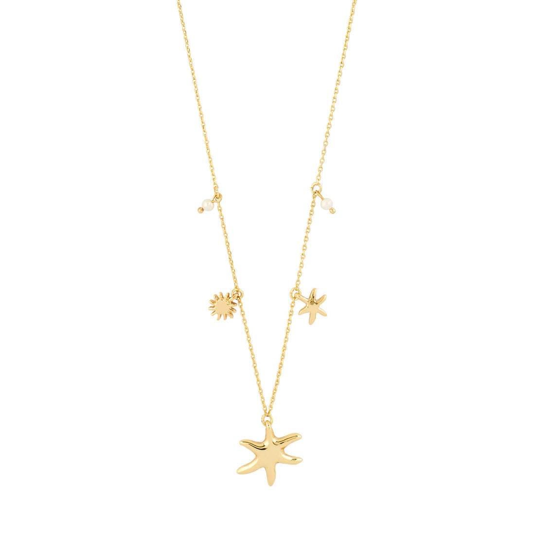 Collier PRISM avec perles et breloques – finition plaquée or de Pilgrim