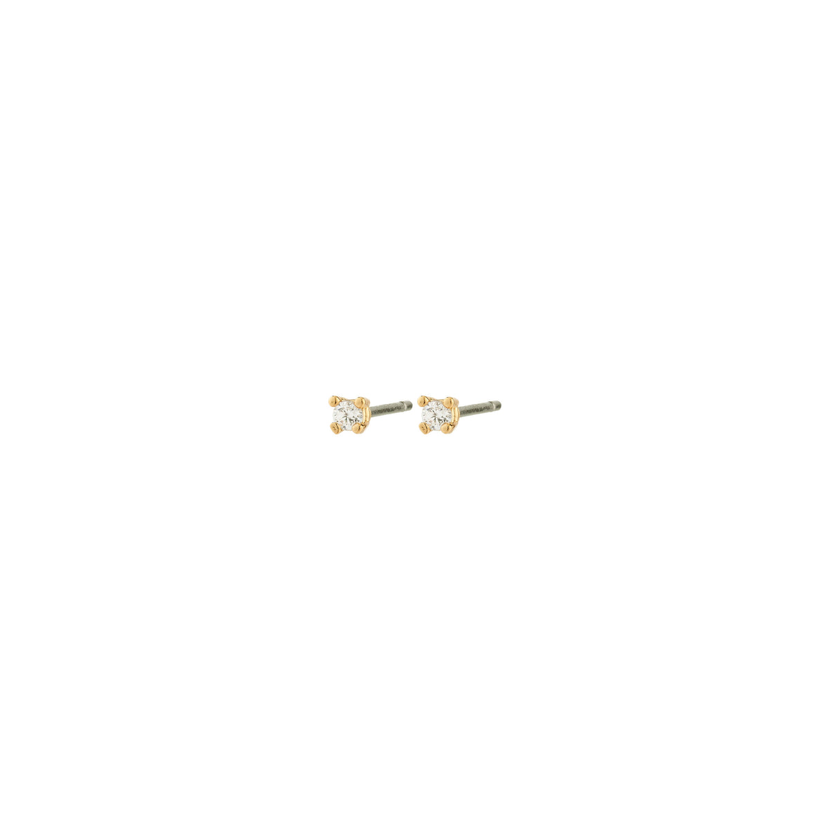 Boucles d'oreilles RAVI cristaux zircon 2 mm – finition plaquée or de Pilgrim