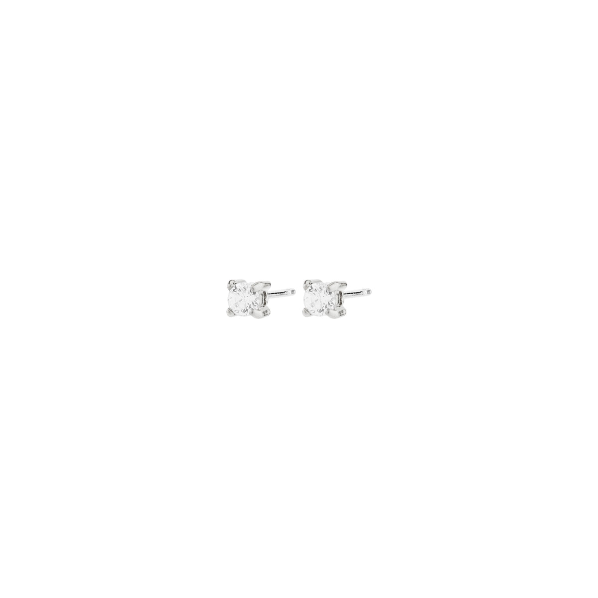 Boucles d'oreilles RAVI cristaux zircon 3 mm – finition plaquée argent de Pilgrim