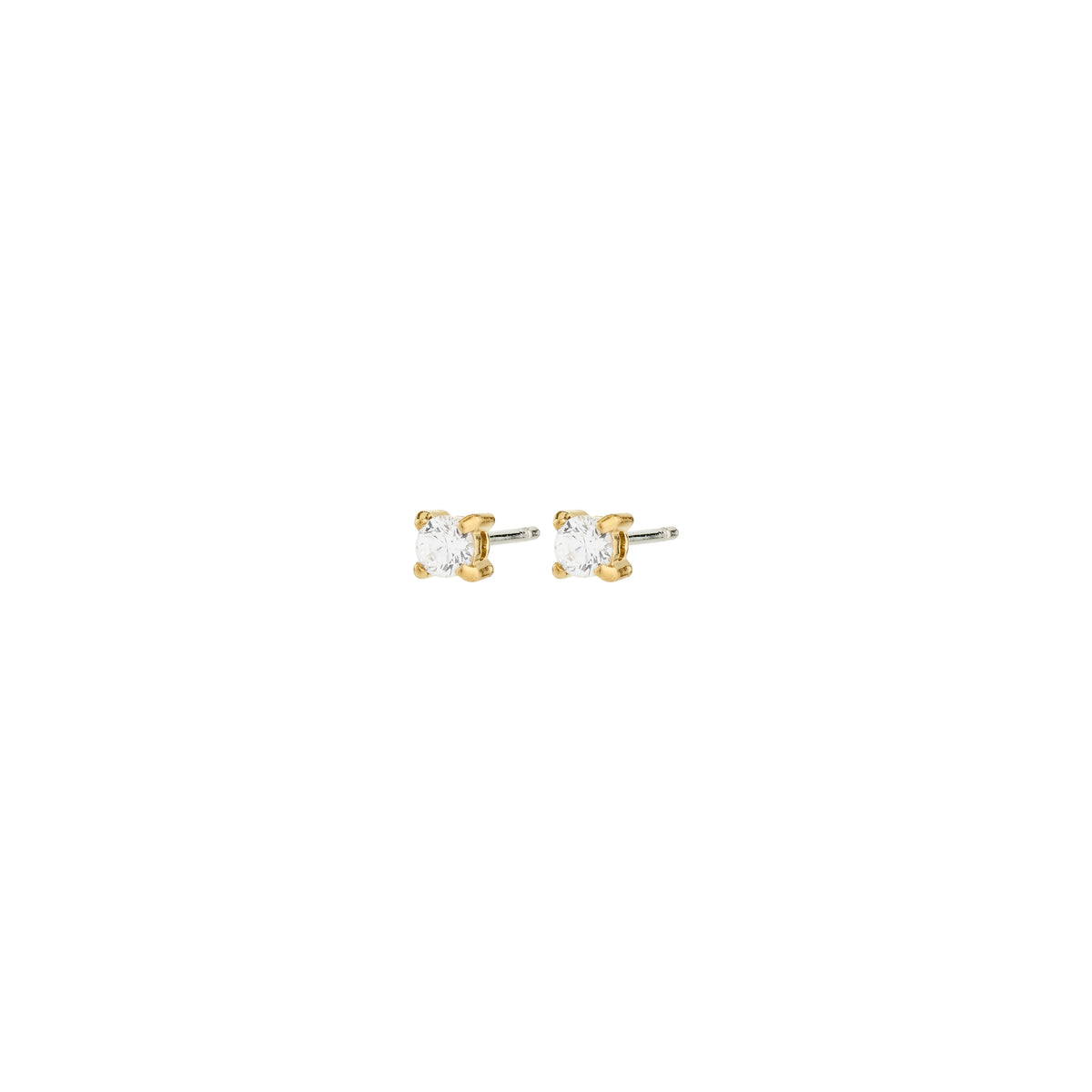 Boucles d'oreilles RAVI cristaux zircon 3 mm – finition plaquée or de Pilgrim