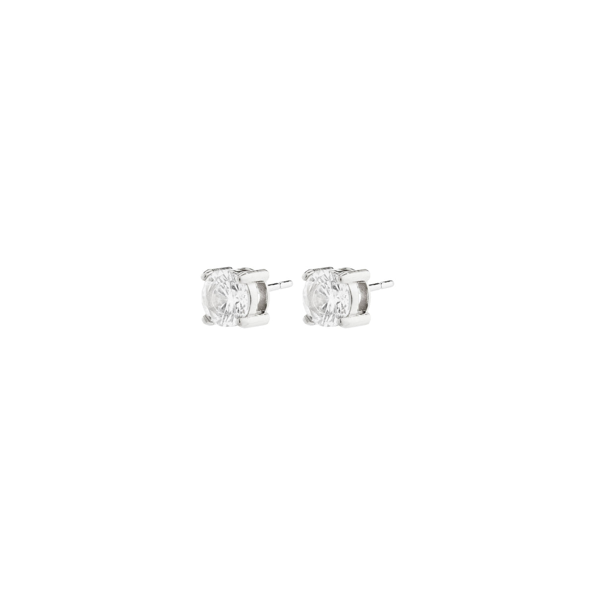 Boucles d'oreilles RAVI cristaux zircon 5 mm – finition plaquée argent de Pilgrim