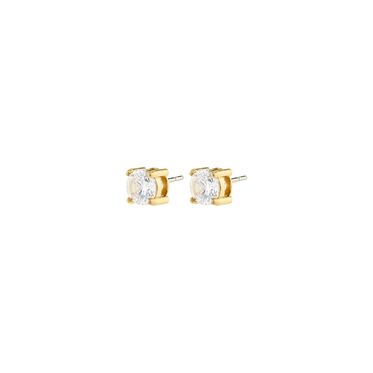 Boucles d'oreilles RAVI cristaux zircon 5 mm – finition plaquée or de Pilgrim