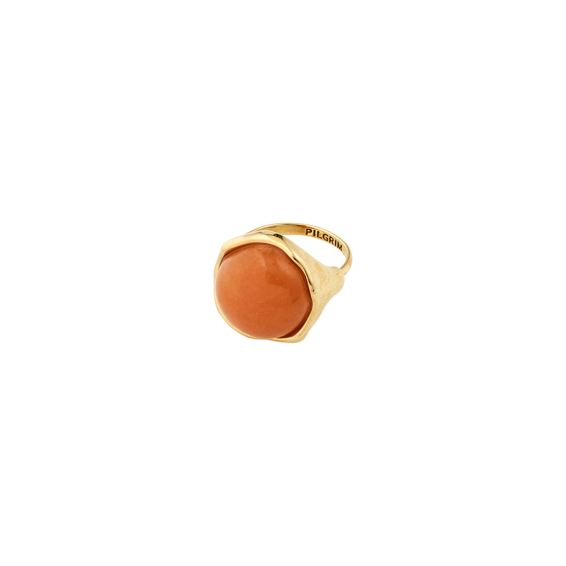 Bague SENSE en pierre agate rouge – red agate de Pilgrim