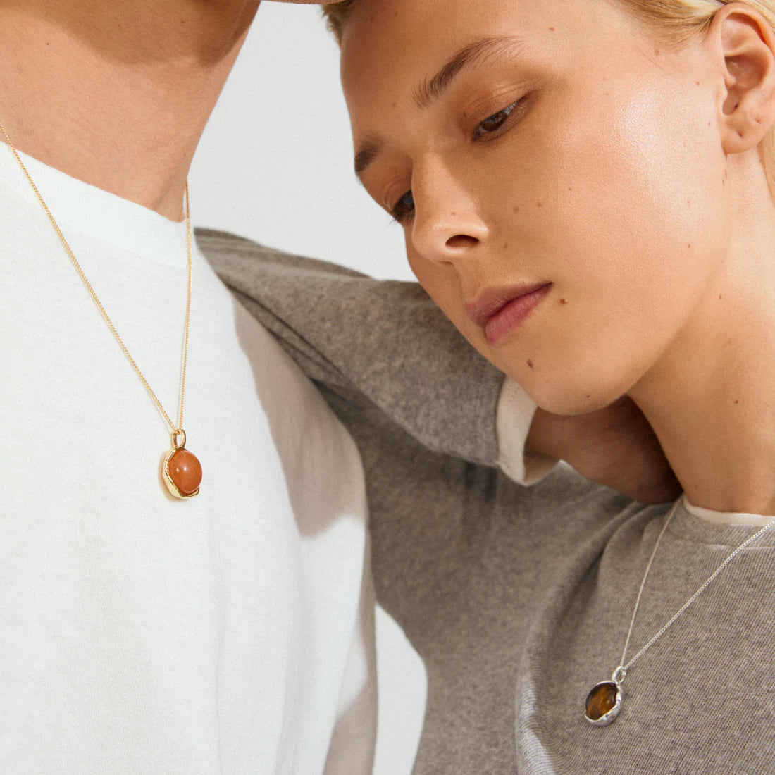 Collier SENSE – agate – finition plaquée argent de Pilgrim, vue 2
