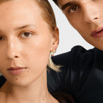 Créoles SENSE boucles d’oreilles, ensemble 2 en 1 – finition plaquée or de Pilgrim, vue 2