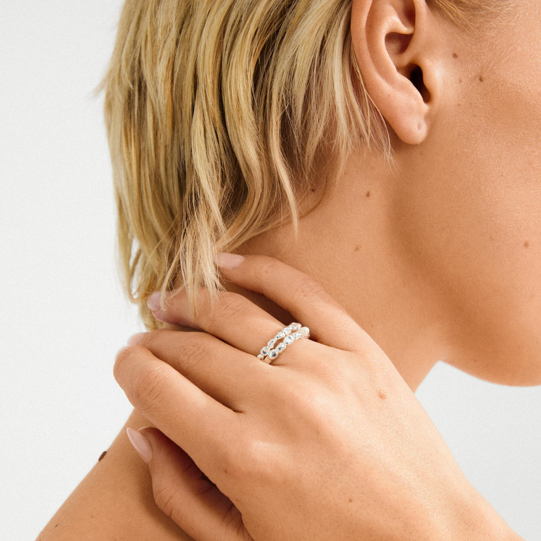 Bague SHIFT – finition plaquée argent de Pilgrim, vue 2