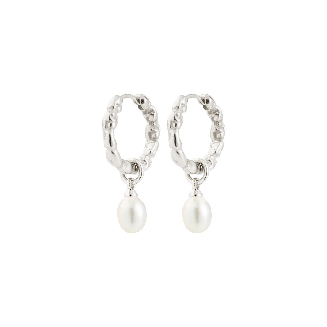 Boucles d’oreilles SHIFT perle d’eau douce – finition plaquée argent de Pilgrim