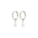 Boucles d’oreilles SHIFT perle d’eau douce – finition plaquée argent de Pilgrim