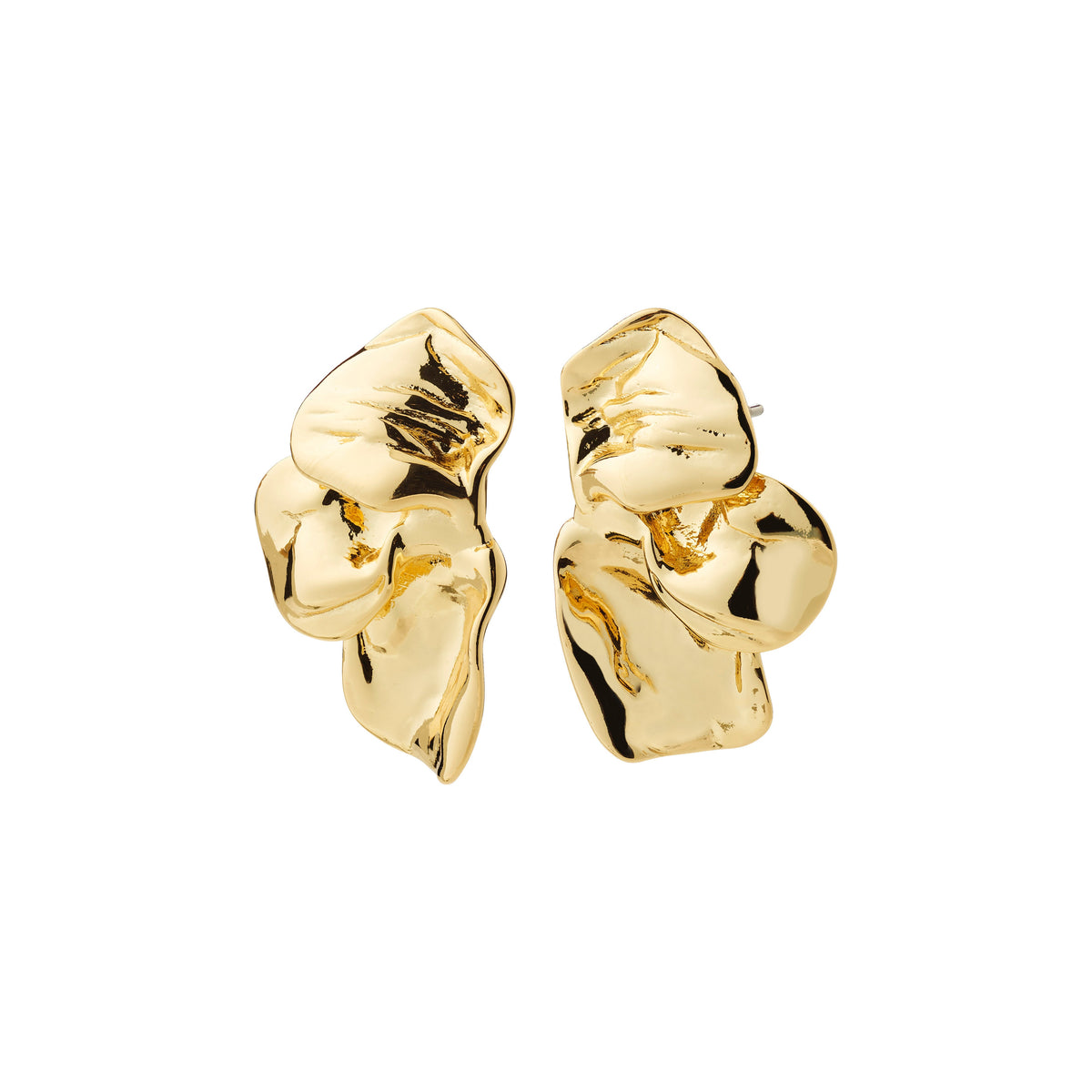 Boucles d'oreilles SOLARI pétales – finition plaquée or de Pilgrim, vue 1