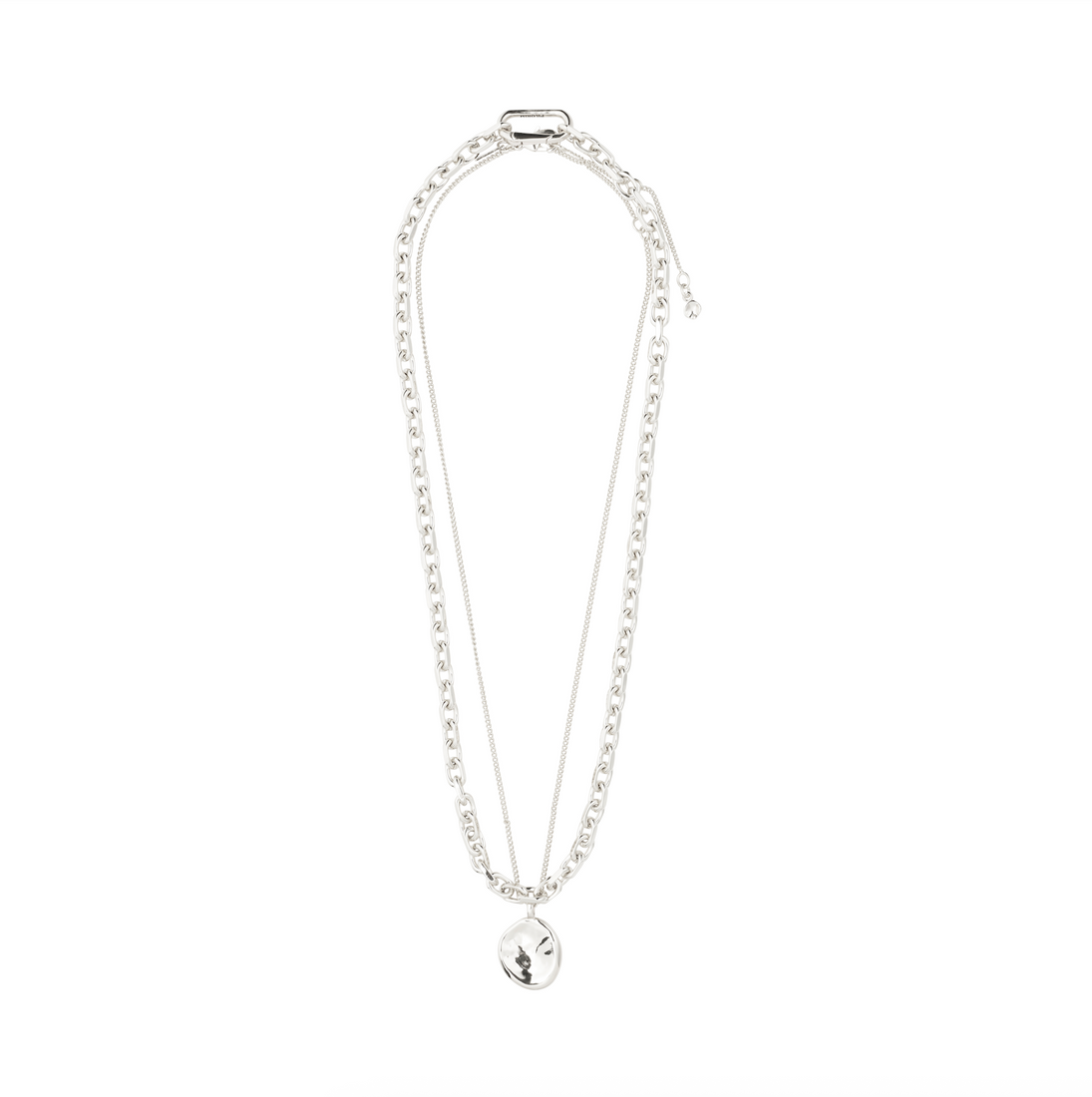 Collier SPARKLE à pendentif pièce 2-en-1 – finition plaquée argent de Pilgrim, vue 2