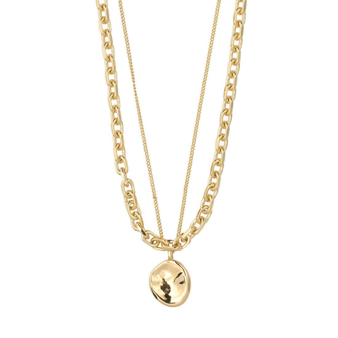 Collier SPARKLE à pendentif pièce 2-en-1 – finition plaquée or de Pilgrim