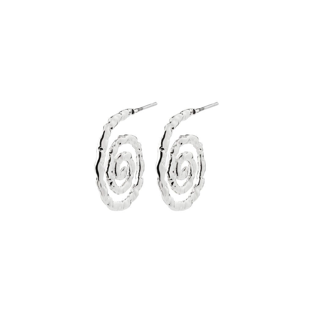 Boucles d'oreilles STILL spirales – finition plaquée argent de Pilgrim