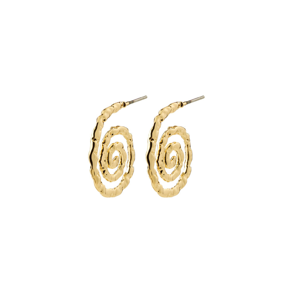 Boucles d'oreilles STILL spirales – finition plaquée or de Pilgrim