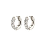 TATUM petits anneaux cristaux 14 mm – finition plaquée argent de Pilgrim