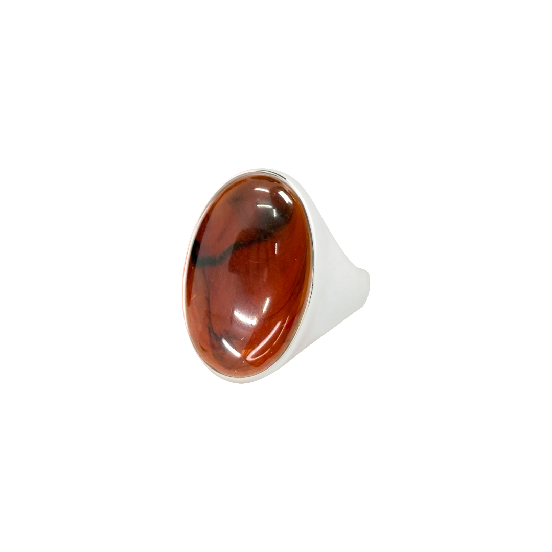 Bague THALEN pierre rouge – finition plaquée argent de Pilgrim