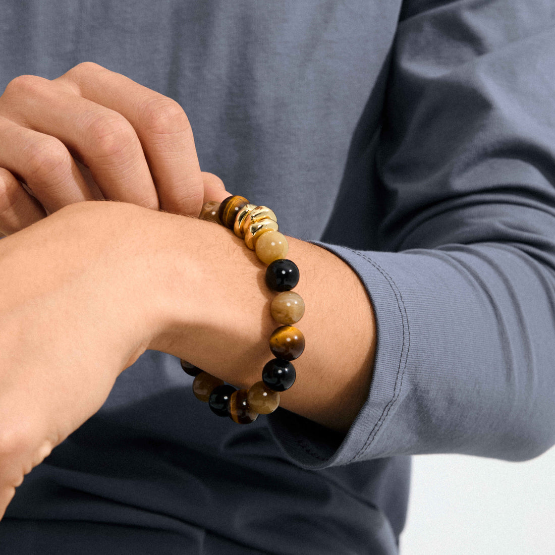 Bracelet UNFOLD brun – finition plaquée or de Pilgrim, vue 2
