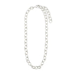 Collier argenté à grosses mailles ovales