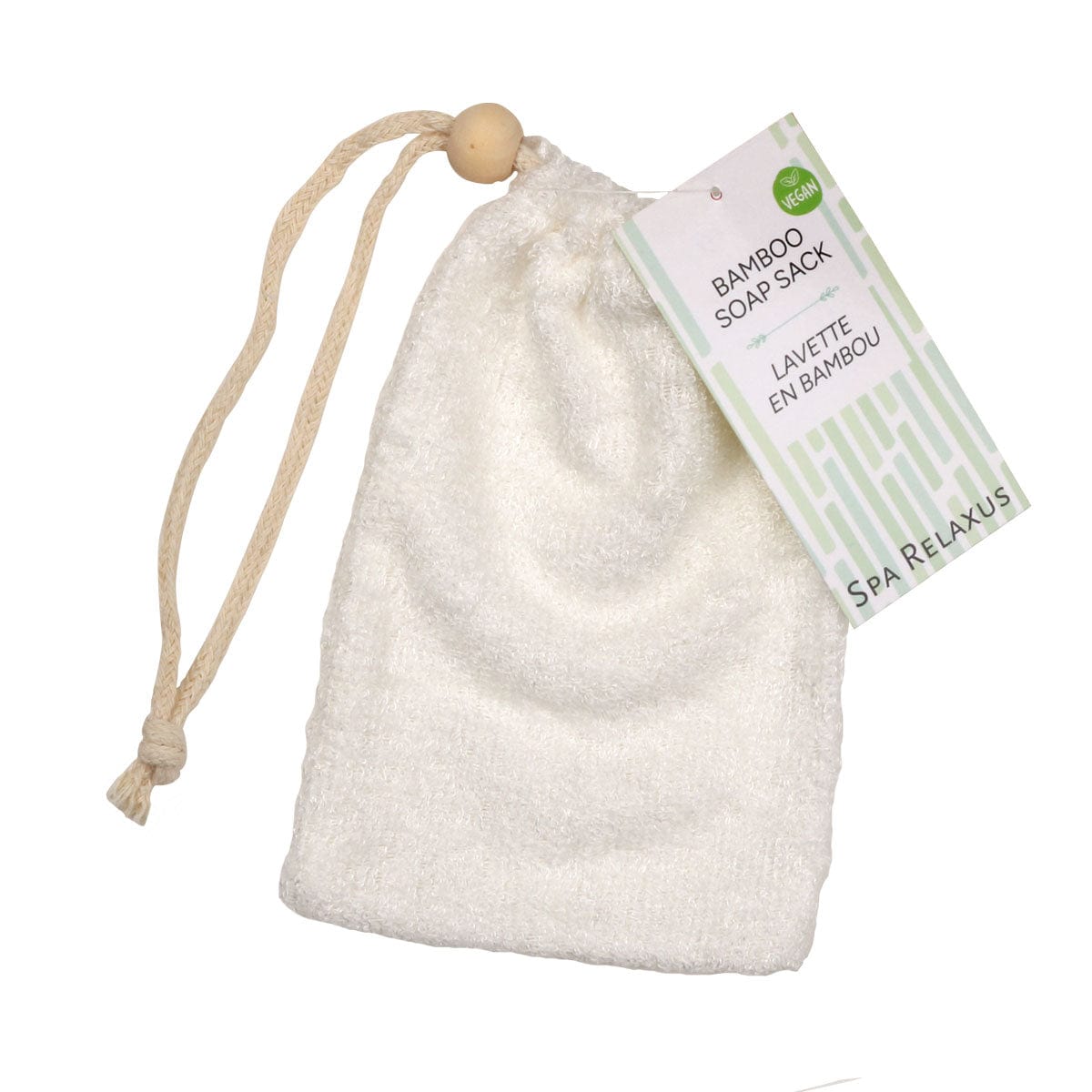 Pochette à savon exfoliante Relaxus – Bambou et coton – vue du produit