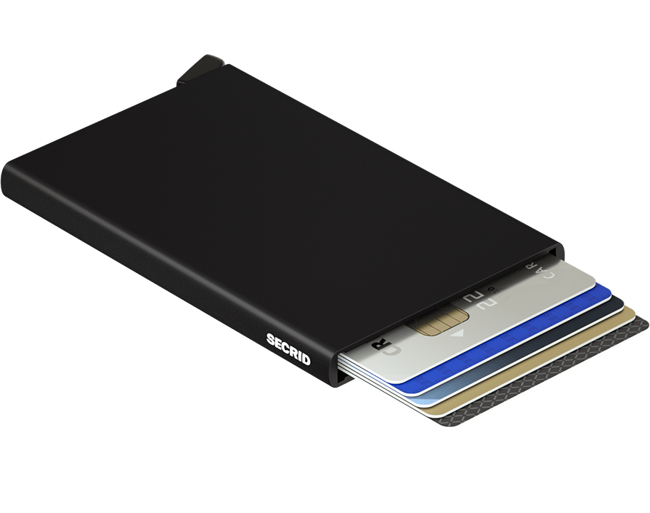 Porte-cartes en aluminium Cardprotector – Secrid, noir, avec les cartes sorties