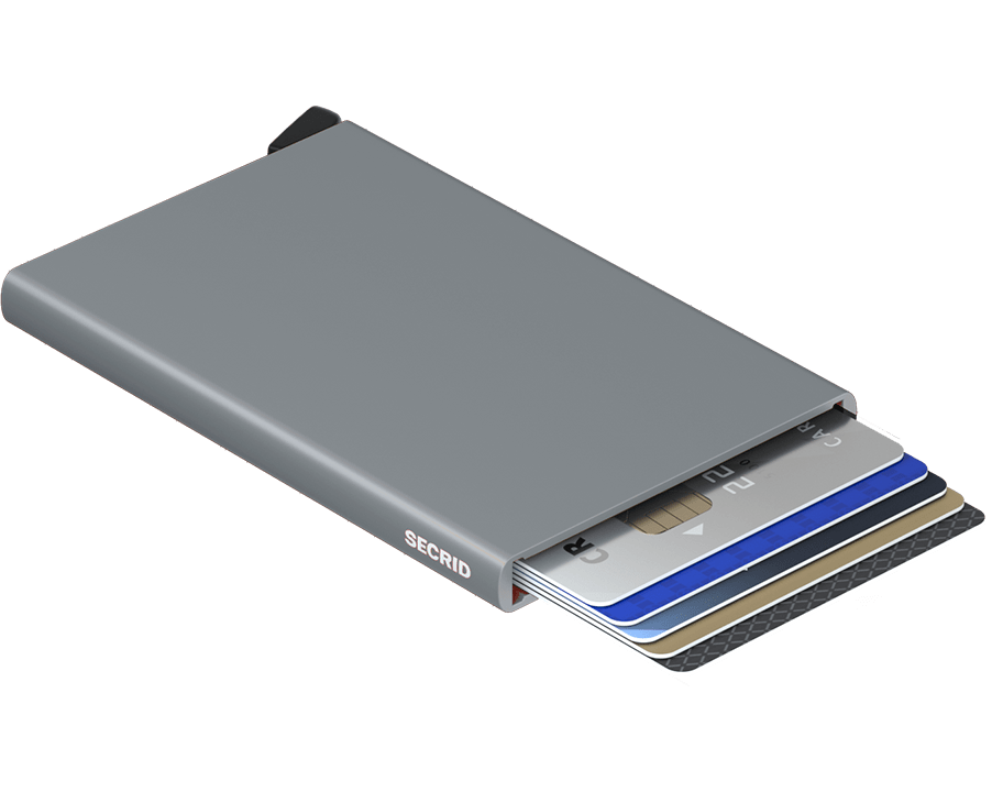 Porte-cartes en aluminium Cardprotector – Secrid, titane, avec les cartes sorties