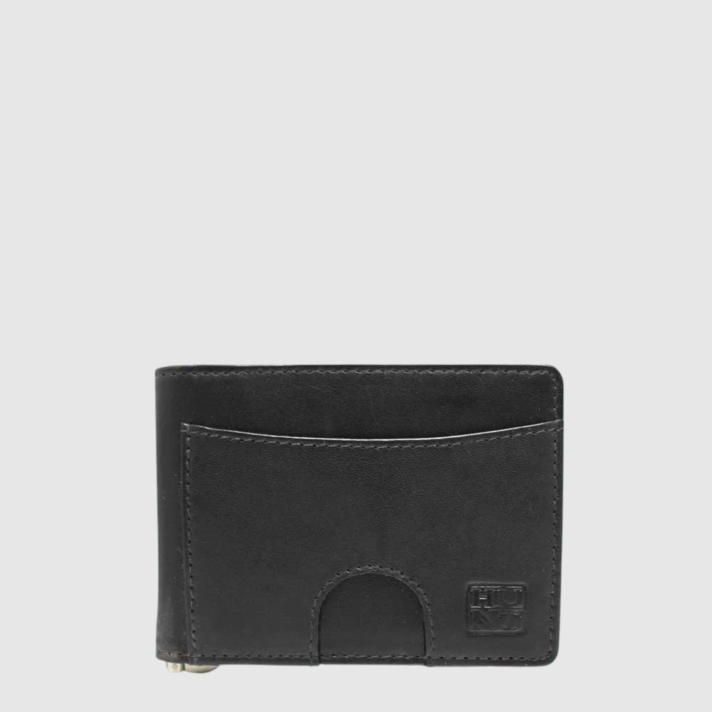 Porte-cartes et billets Hunt RFID en cuir — Noir
