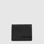 Porte-cartes plat Hunt en cuir noir — Noir