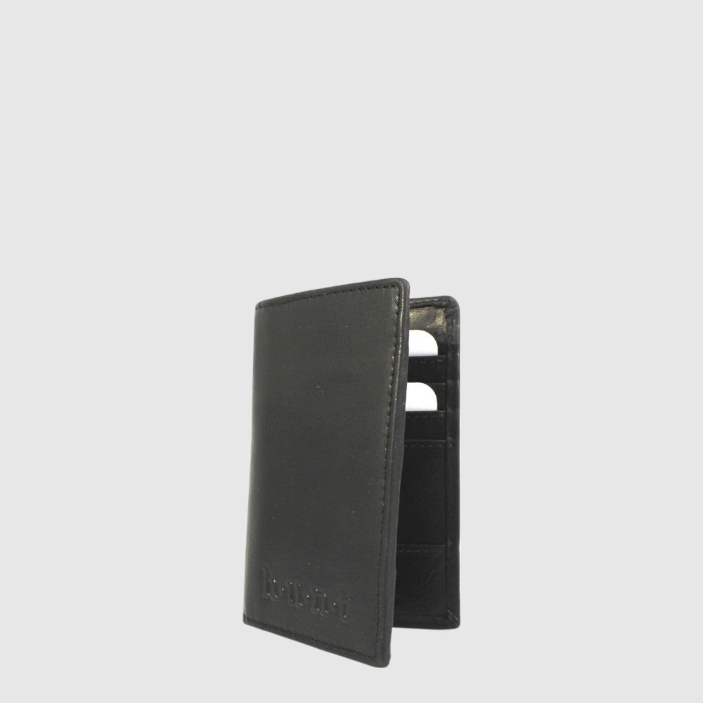 Porte-cartes vertical Hunt en cuir noir — Noir