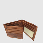Portefeuille Hunt en cuir pour homme — tan, intérieur de trois quarts